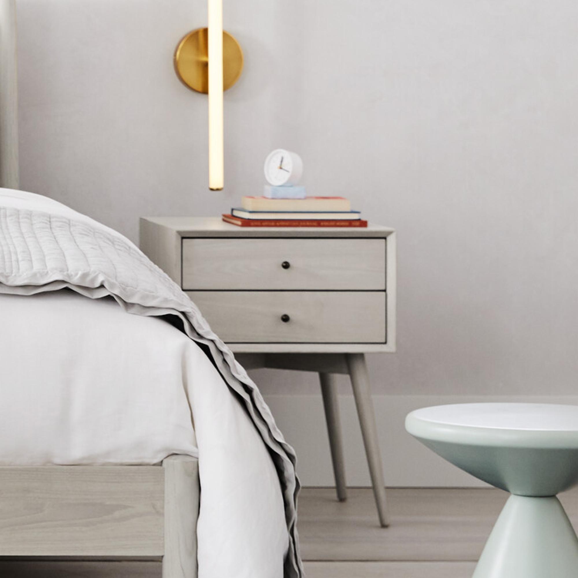 Mid Century Bedside Table Pebble West Elm West Elm UK